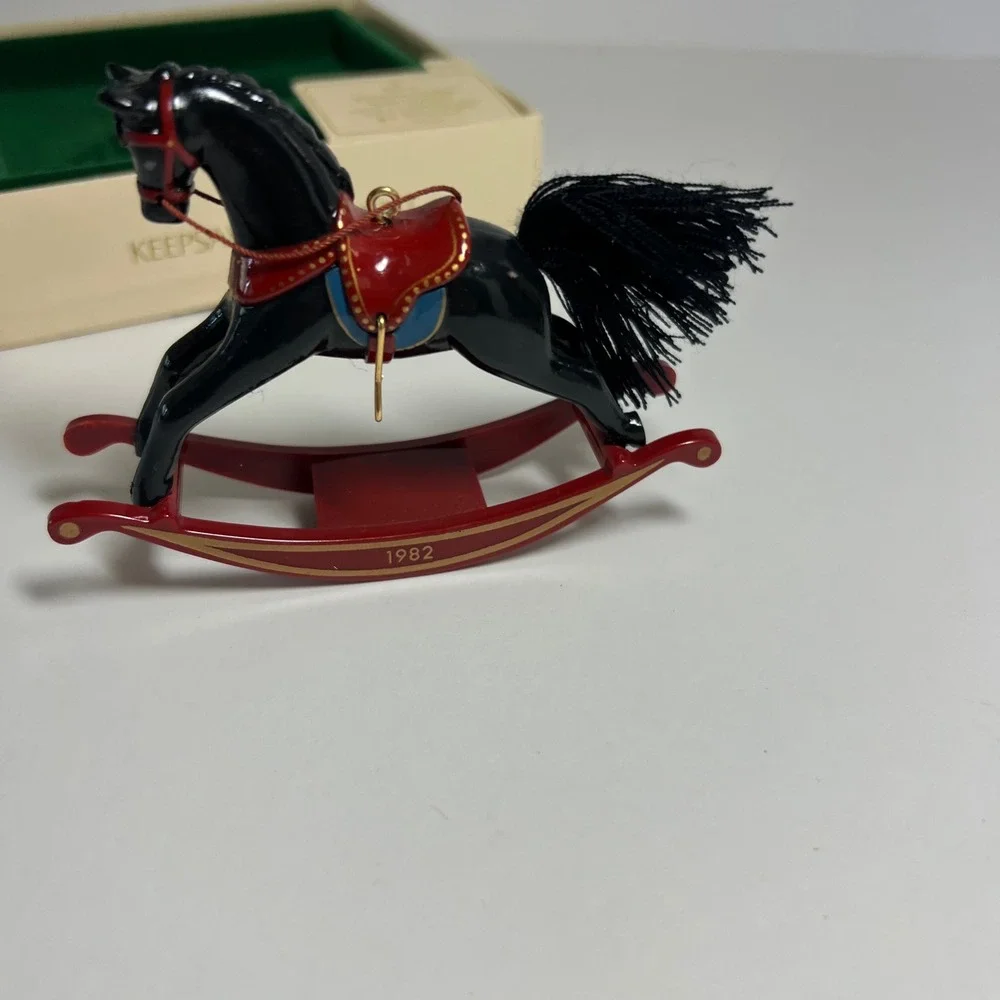1982 Hallmark Keepsake Rocking Horse Ornament 2nd in Series Vintage QX502-3